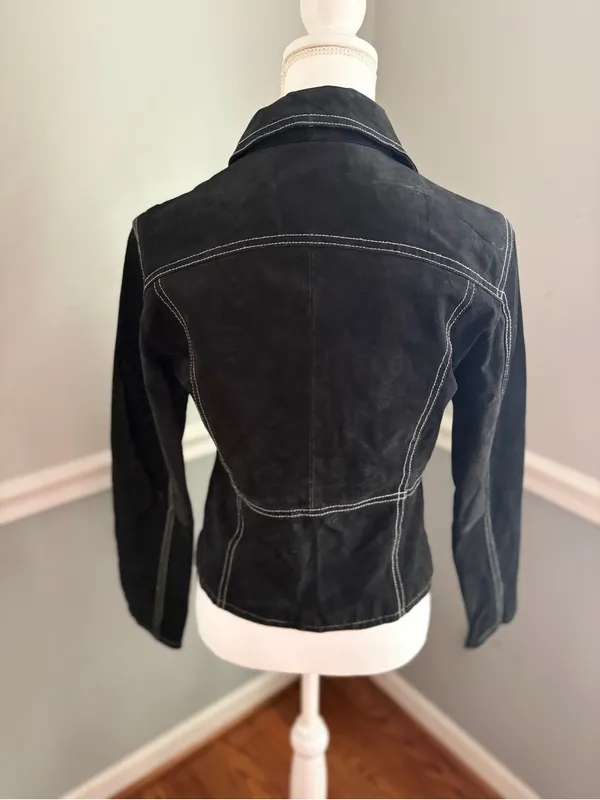 Vintage 1988 Wilsons Leather Maxima Black Genuine Leather Jacket M Western - Image 4