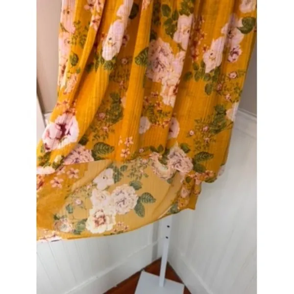 Free People Mustard Floral Halter High-Low Tunic Top XS - Image 11