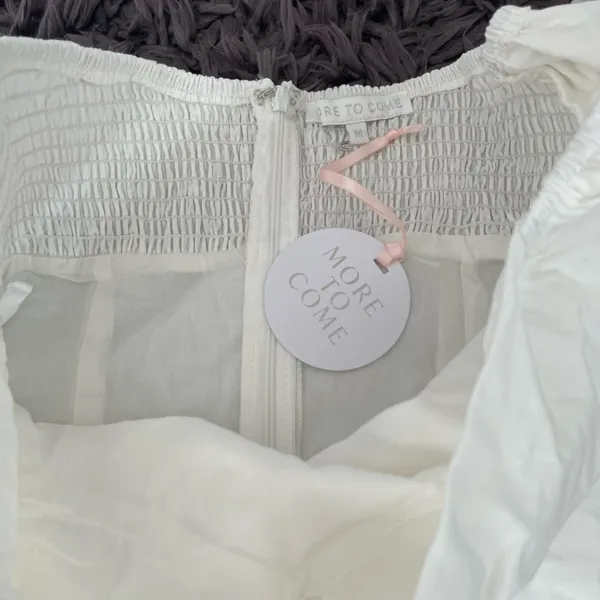 Revolve MORE TO COME Amora Bow Mini Dress in White - Image 5