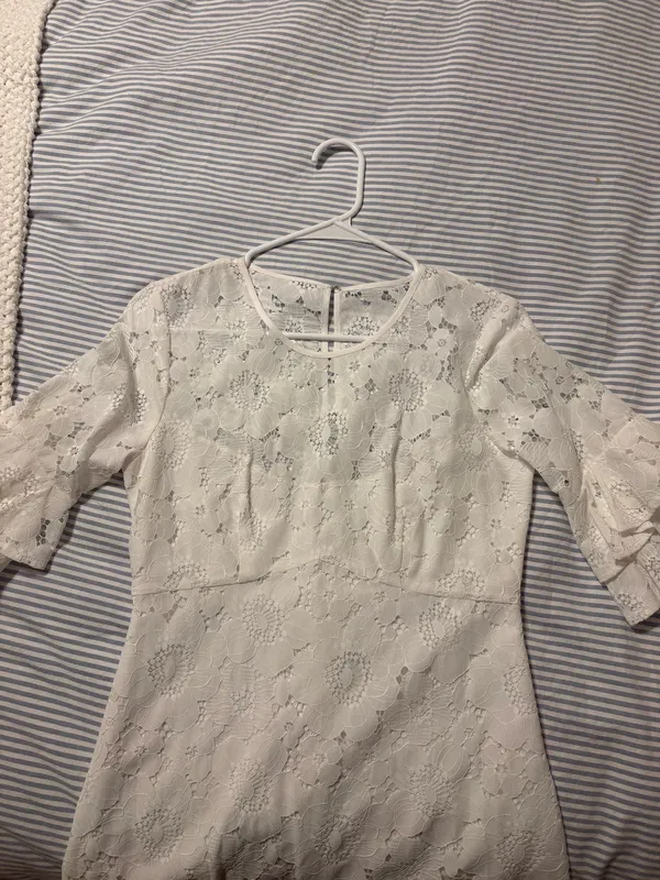 White Amanda Uprichard Lace Mini Dress - Image 3