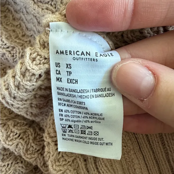 American Eagle Outfitters Tan Knit Cardigan Sweater - Image 4