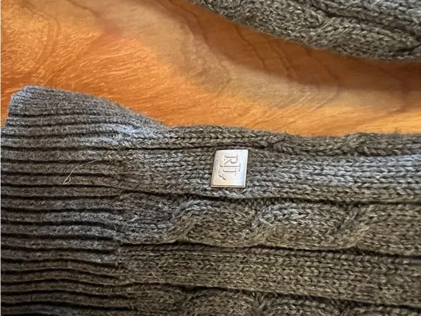 Lauren Ralph Lauren Women's Ribbed Sweater LRL Light Gray Grey NWT Size XS - Image 4