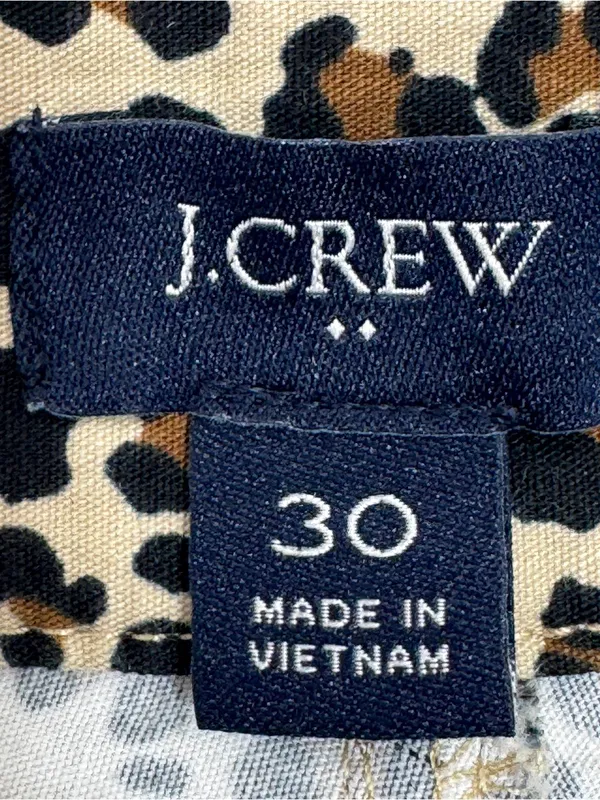 J. Crew Lizzie Leopard Print High‎ Rise Wide Leg Pants Tan Black 30 Chino - Image 9