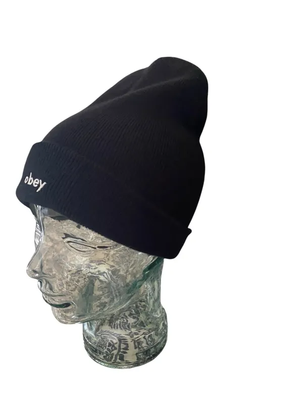 OBEY Clothing "Karma" Knit Cuffed Beanie Hat streetwear y2k minimalist - Image 2