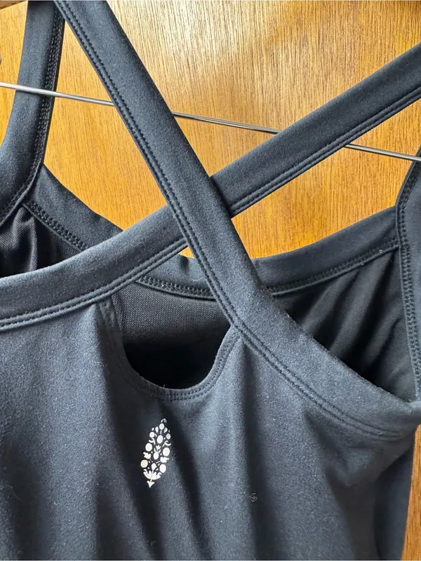 Free People FP Movement Way Home Sleeveless Cross Back Skortsie Black XS - Image 10