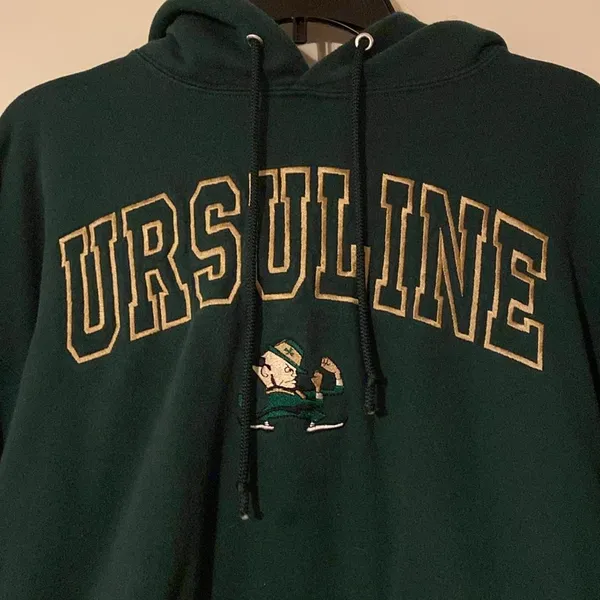 Unisex Men’s women’s Ursuline fighting Irish Green Hoodie sweatshirt XL - Image 2