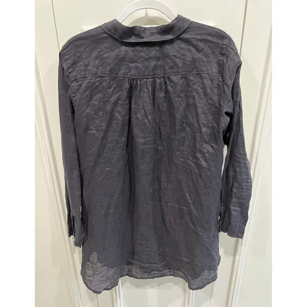 CP Shades Womens Black Linen Tunic Size Small Pockets Lagenlook Beach Minimalist - Image 3