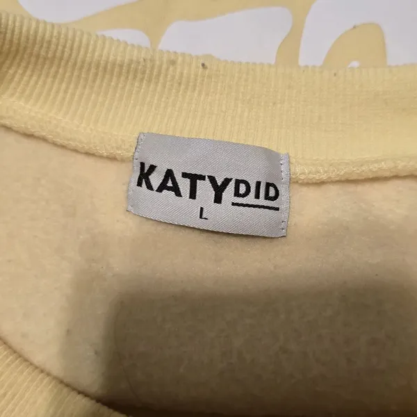KatyDid Feelin Good Like I Should Yellow Crewneck Sweatshirt Size L retro fun - Image 6