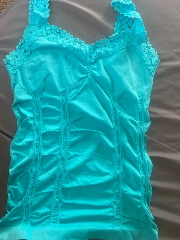 Joe Boxer Lace-Trim Turquoise Camisole Top - Image 5