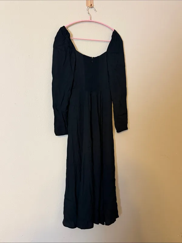 Reformation Sigmund Dress Black Slit‎ Dress Size 2 - Image 8
