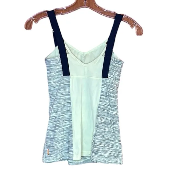 Lucy Black and Yellow Fitted Sleeveless Tank Top with Built in Shelf Bra - Image 3