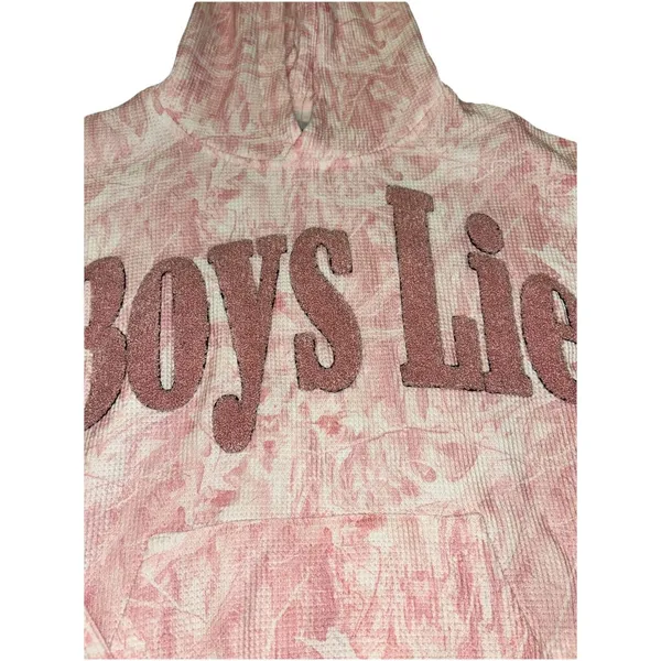 Boys Lie Pink Camo Manhunt Racer Hoodie And Kimmy Joggers Oversized XS/S Viral - Image 3