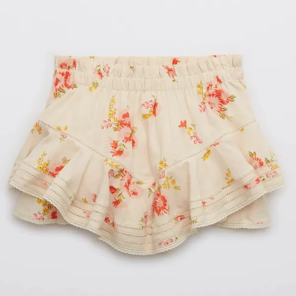 Aerie Rock 'n' Ruffle Skort Cream Floral Skort with Ruffles - Image 10