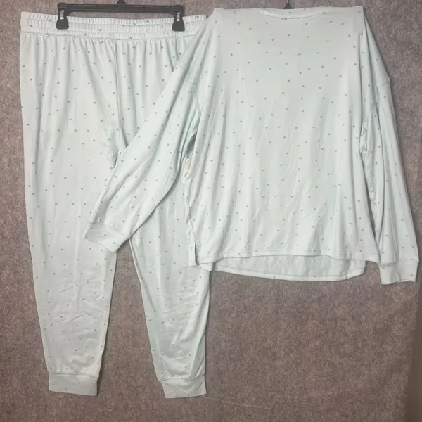 LOFT Sleep Woman’s Large Mint Green‎ Dot Long-Sleeve Pajama Set New - Image 12
