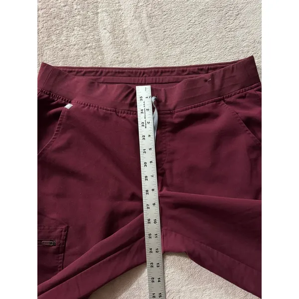 FIGS Catarina Jogger Scrub Pants‎ Zipper Pockets Burgundy Medical Size L - Image 7