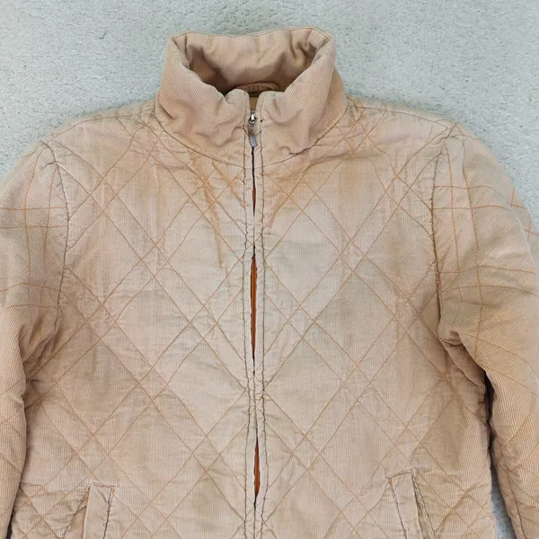 Vintage Forecast Sport Womens Quilted Corduroy Jacket Full Zip Beige Large 44‎ - Image 3