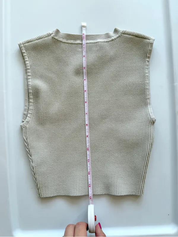 Aritzia Babaton Sculpt Knit Tank Cream Ivory Ribbed Sleeveless Size XS - Image 5