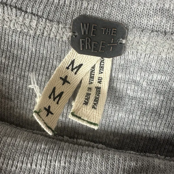 NEW We The Free People Palisades Thermal Pullover Top Size Medium Boat Neck Grey - Image 3