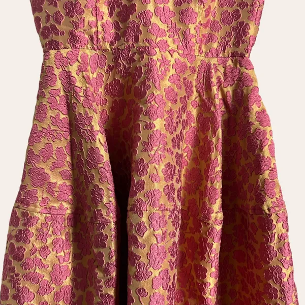Jill Jill Stuart Pink Floral Jacquard Sweetheart Cocktail Midi Dress Size 0 - Image 13
