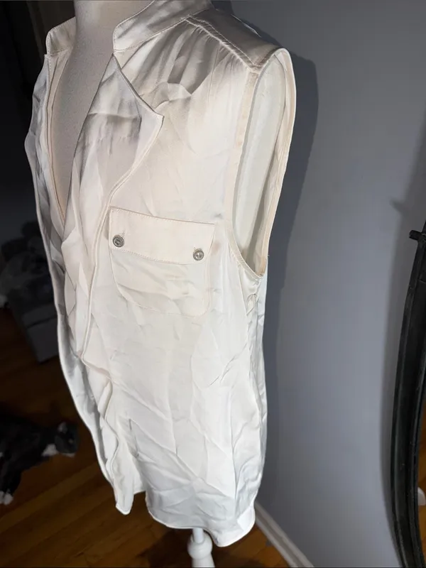 Cache Ivory Sleeveless Draped Front Vest - Image 2