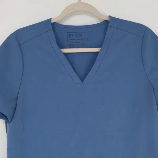 Figs Women's Casma Three-Pocket Scrub Top Size Small Blue V Neck Hospital Office - Image 3