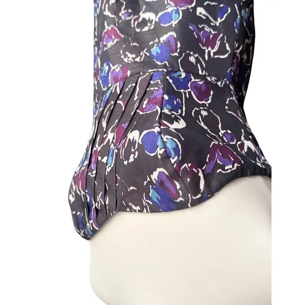 American‎ Eagle Outfitters Strapless Floral Mini Dress Purple Blue Size 6 - Image 3