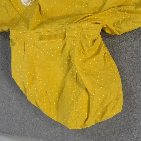 The North Face Women's Small Rain Jacket Hooded Yellow White Polka Dot Full Zip - Image 11