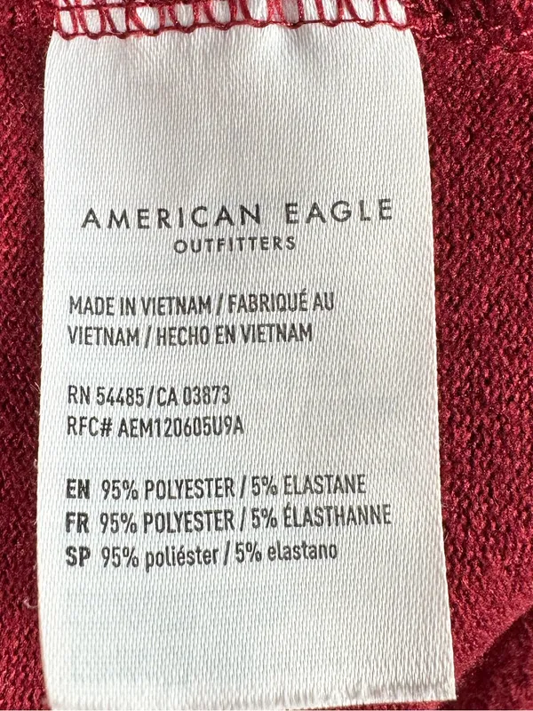 American Eagle Soft & Sexy Plush V-Neck Long Sleeve Tee‎ Red Size XS - Image 7