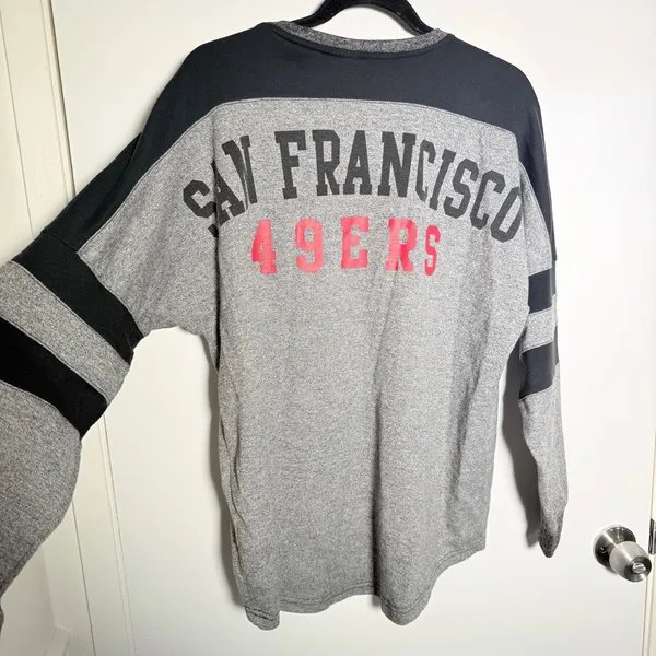 National Football League San Francisco 49ers Gray & Black Long Sleeve Crew-Women's Large - Image 7