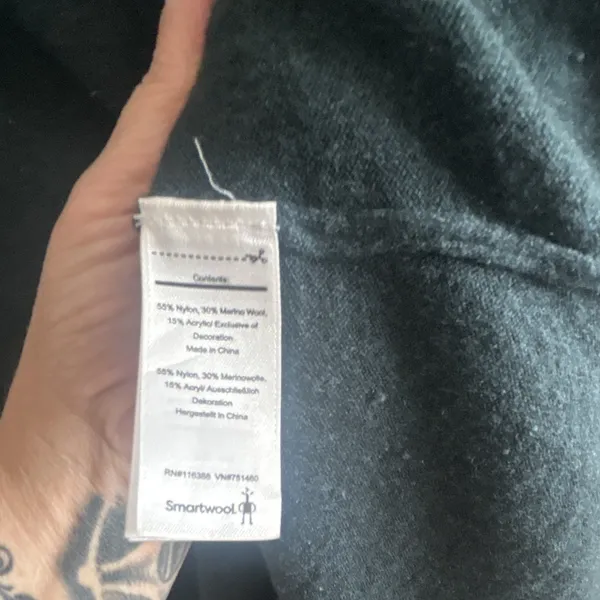 Pine Green Smartwool Shadow Pine Hoodie Black Button Placket and Ribbed Trim S - Image 3
