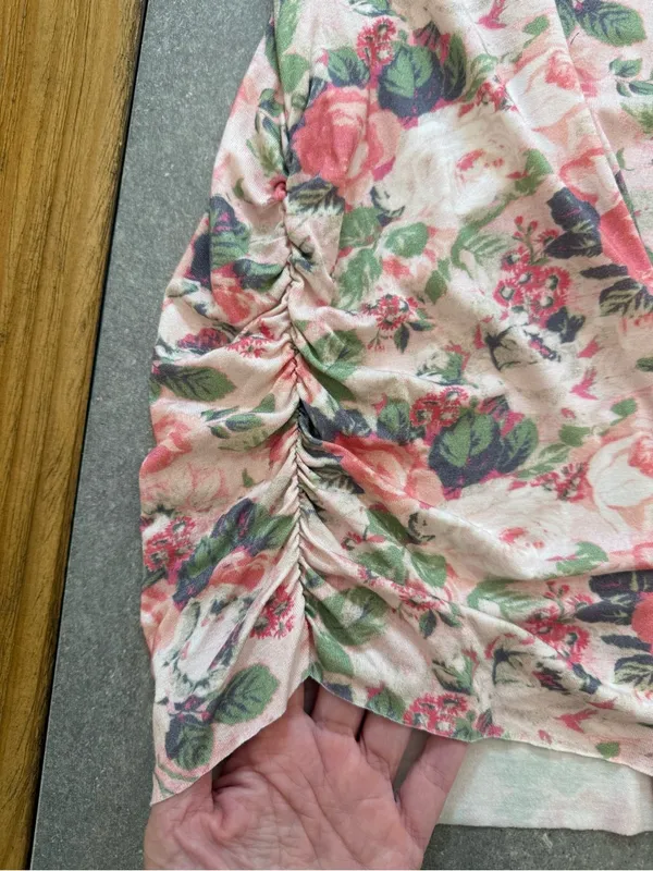 LoveShackFancy Dalary Veiled Kiss Mini Dress Floral Ruched Puff Sleeve Small - Image 8