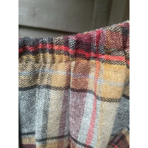 Source Unknown Vintage 60s 70s Wool Plaid Midi Skirt Pleated Preppy Fall Earth Tones Size 32 - Image 11