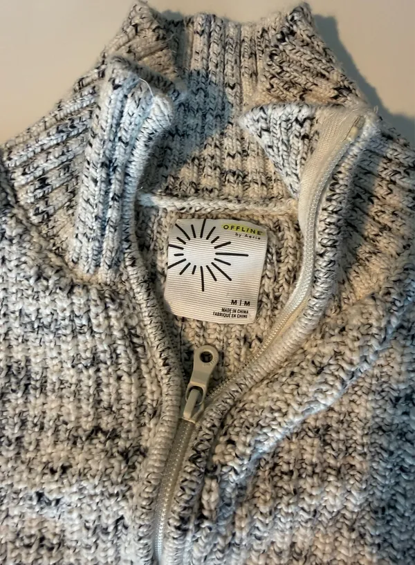 Aerie Grey Quarter-Zip Sweater - Image 2