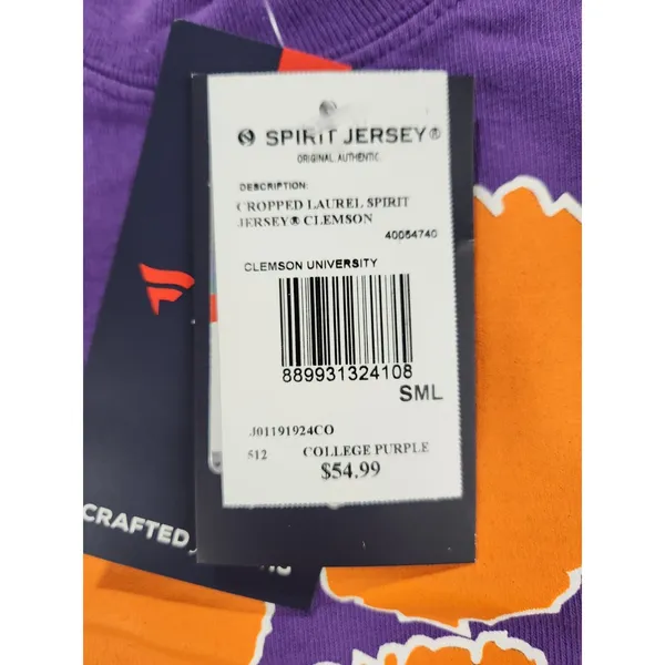 Womens Clemson Tigers Laurels Crop‎ Long Sleeve T-Shirt Spirit Jersey Sz SMALL - Image 6