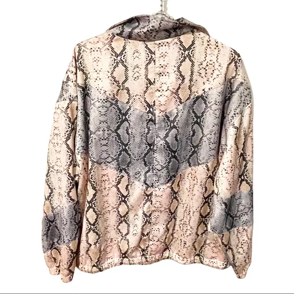 Asos Python Snake Print Size‎ 10 Zipper Front Bomber Jacket - Image 5