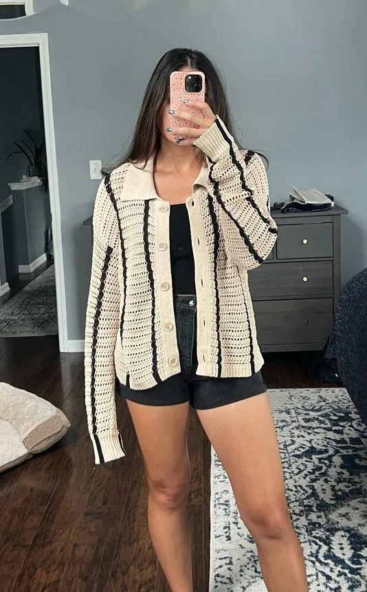 Elan Button-Up Knit Sweater - Image 3