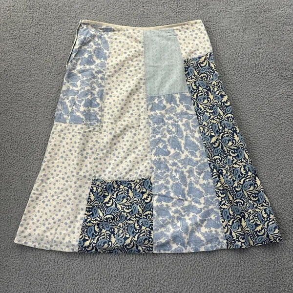 Vintage Liz Claiborne Patchwork Paisley Midi Skirt Boho Cottagecore Women's 12 - Image 2