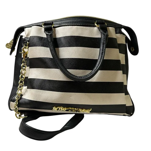 Whimsigoth Kitschy Glam Betsy Johnson Girly Grunge Awning Striped Y2K Crossbody - Image 12