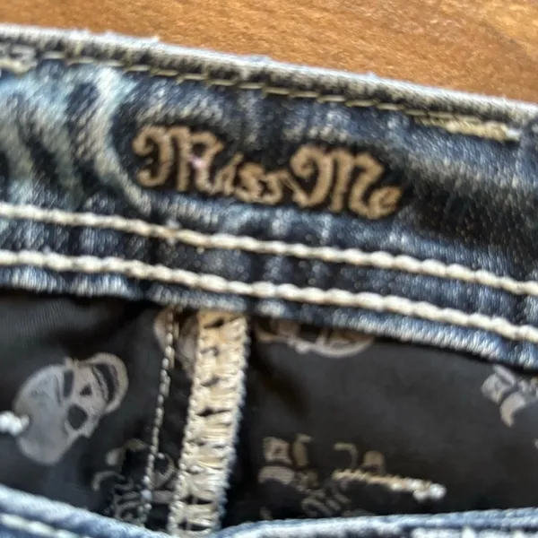 Miss Me‎ Bootcut Jeans Size 26 Midnight Fleur De Lis JP4369 Low Rise Dark Wash - Image 9