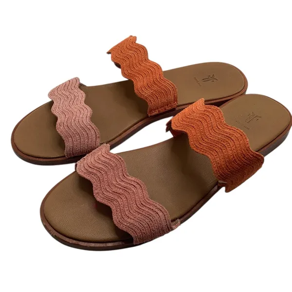 Frye Mira Wave suede slides Orange Terracotta Size 7.5 - Image 2
