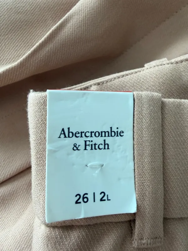 Abercrombie - NWT Sloane Tailored Wide Leg Dress Pants Tan Sz 26/2 Long - Image 8