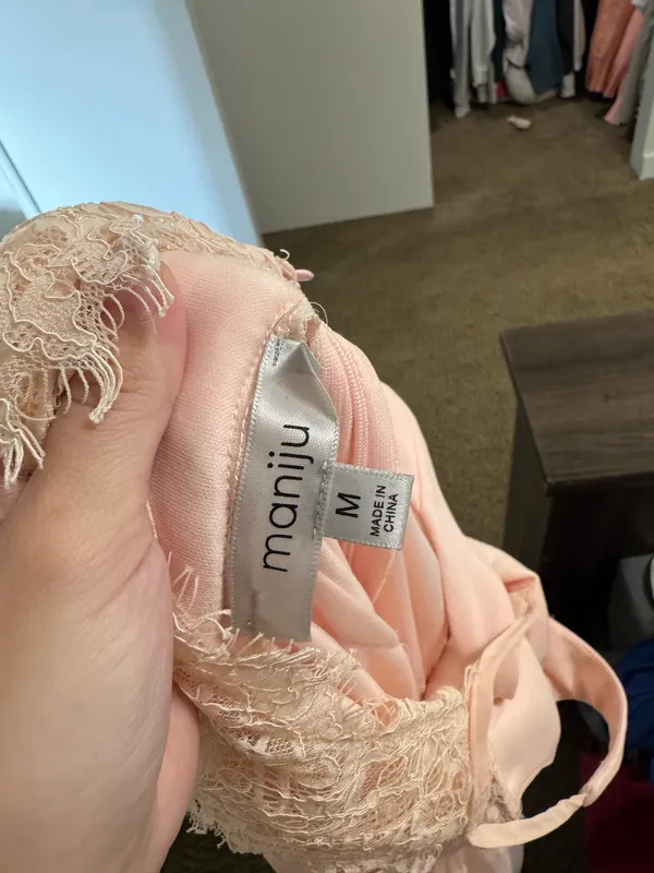 Lulus Pink long dress with a lace back - Image 3