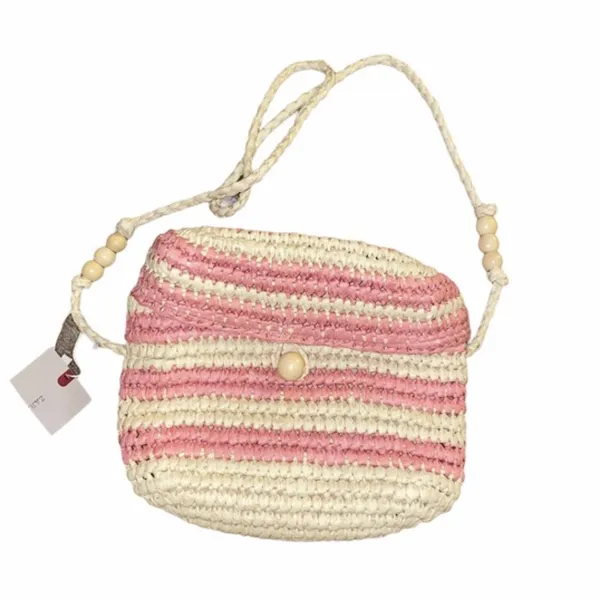 NWT ZARA Jute Striped Beaded Crossbody Bag - Image 2