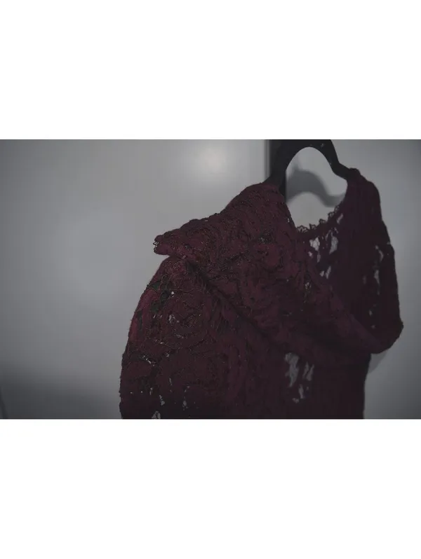 Kimchi Blue Urban Outfitters Burgundy Lace Mini Dress Size 4 V-Neck - Image 6