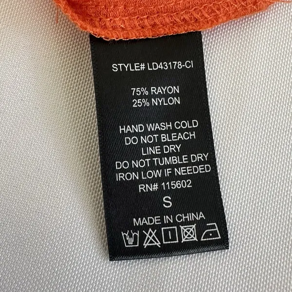 Lush Clothing Women's Maxi Dress Tie Back Size Small Orange Adjustable Straps Tiered Boho - Image 13