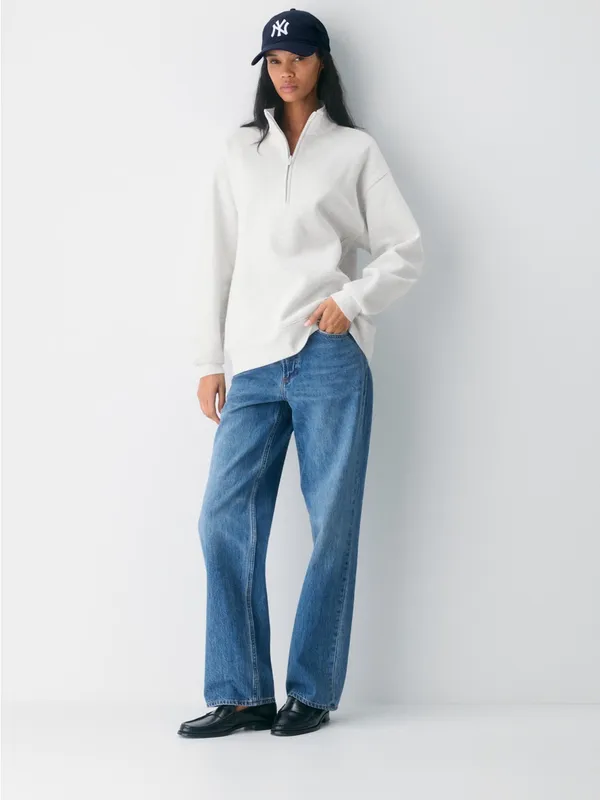 Aritzia Cozy Sweatfleece Boyfriend 1/2 Zip oversized sweatshirt size small NWT - Image 2