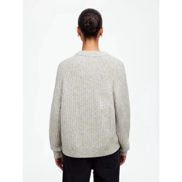 Madewell Ribbed Cotton-Blend Sweater Hthr Dusk Grey Marl Size Medium Heather - Image 4