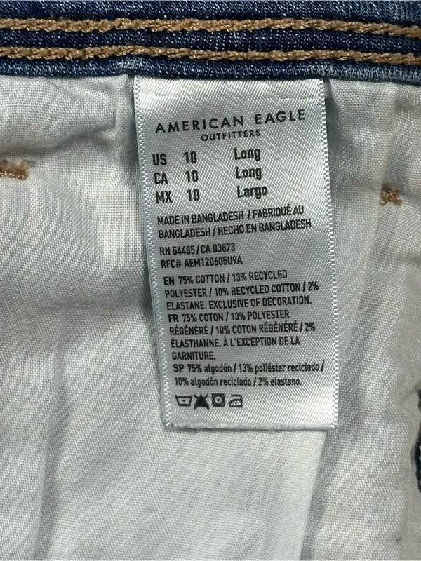 American Eagle Outfitters Blue Distressed Kick-bootcut Jean cut-off legs Shorts - Image 6