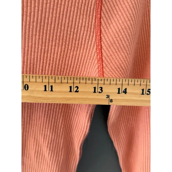Wild Fable‎ Womens Orange Ribbed Long Sleeve Crop Top Contrast Stitch Size L - Image 5