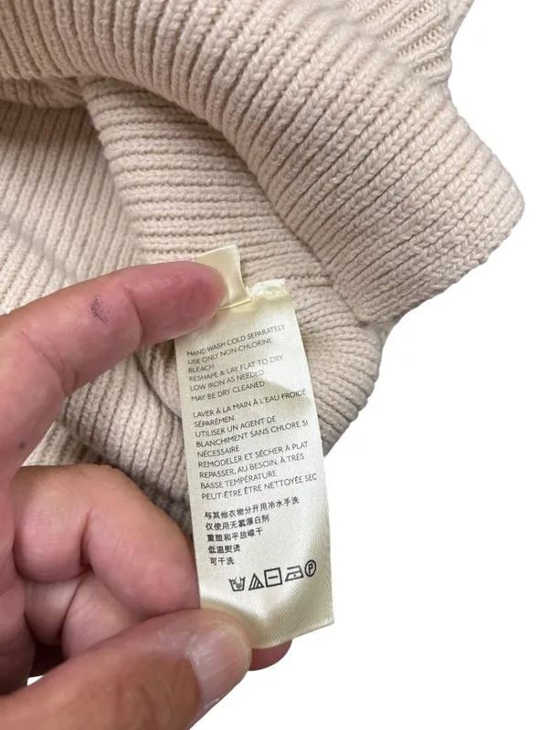 Free People wms pearl beige casual over sized knit pull sweater sz L SKU 10-783 - Image 11